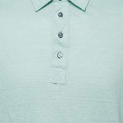 Ermenegildo Zegna Pale Green Linen Polo T-Shirt L