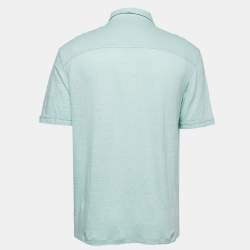 Ermenegildo Zegna Pale Green Linen Polo T-Shirt L