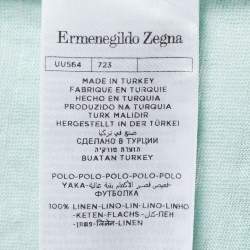 Ermenegildo Zegna Pale Green Linen Polo T-Shirt L