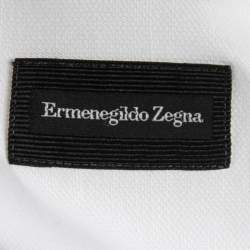 Ermenegildo Zegna White Cotton & Linen Tailored Fit Shirt M
