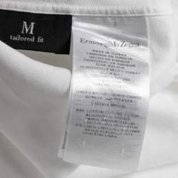 Ermenegildo Zegna White Cotton & Linen Tailored Fit Shirt M