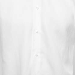 Ermenegildo Zegna White Cotton & Linen Tailored Fit Shirt M