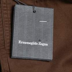 Pre Owned Ermenegildo Zegna Brown Cotton & Linen Shorts 4XL