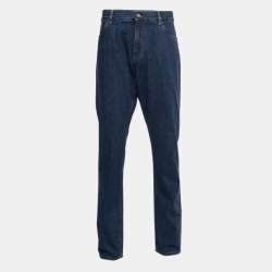 مملوكة مسبقًا Ermenegildo Zegna Navy Blue Denim Slim Fit Jeans 3XL