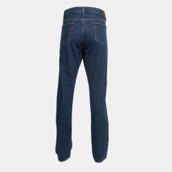مملوكة مسبقًا Ermenegildo Zegna Navy Blue Denim Slim Fit Jeans 3XL