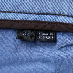 مملوكة مسبقًا Ermenegildo Zegna Light Blue Denim City Fit Jeans L Waist 34"