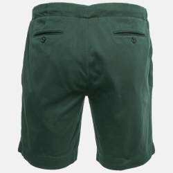 Pre Owned Loro Piana Green Cotton Knit Bermuda Shorts L