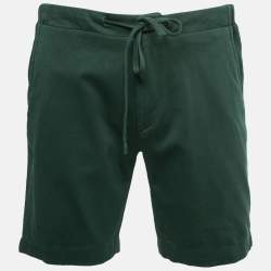 Pre Owned Loro Piana Green Cotton Knit Bermuda Shorts L