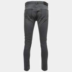 Pre Owned Ermenegildo Zegna Grey Washed Denim Tapered Leg Jeans M Waist 32"