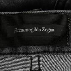 Pre Owned Ermenegildo Zegna Grey Washed Denim Tapered Leg Jeans M Waist 32"