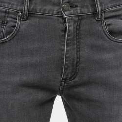 Pre Owned Ermenegildo Zegna Grey Washed Denim Tapered Leg Jeans M Waist 32"