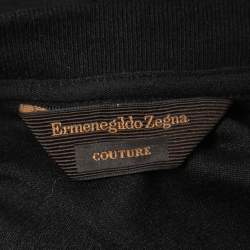 Pre Owned Ermenegildo Zegna Couture Black Cotton Jersey Logo T-Shirt 2XL