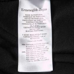 Pre Owned Ermenegildo Zegna Couture Black Cotton Jersey Logo T-Shirt 2XL