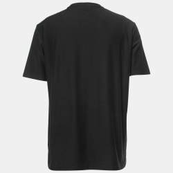 Pre Owned Ermenegildo Zegna Couture Black Cotton Jersey Logo T-Shirt 2XL