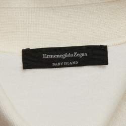 Ermenegildo Zegna Cream Cashmere Blend Knit Full Sleeve T-Shirt M