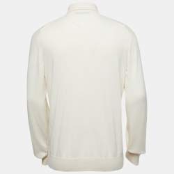 Ermenegildo Zegna Cream Cashmere Blend Knit Full Sleeve T-Shirt M