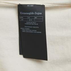 Ermenegildo Zegna Cream Cashmere Blend Knit Full Sleeve T-Shirt M