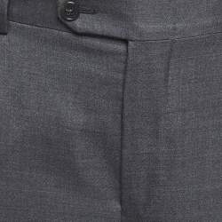 Pre Owned Ermenegildo Zegna Grey Wool Tailored Trousers M