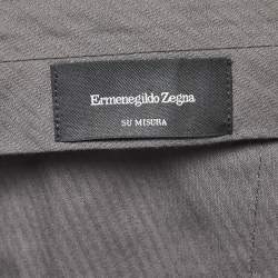 Pre Owned Ermenegildo Zegna Grey Wool Tailored Trousers M