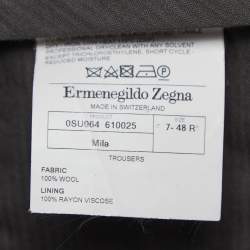 Pre Owned Ermenegildo Zegna Grey Wool Tailored Trousers M