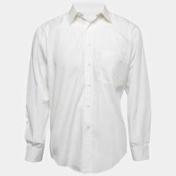Ermenegildo Zegna White Cotton Button Front Full Sleeve Shirt M