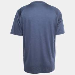 Ermenegildo Zegna Navy Blue Wool High Performance Crew Neck T-Shirt L