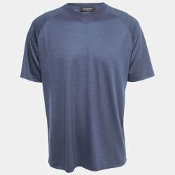 Ermenegildo Zegna Navy Blue Wool High Performance Crew Neck T-Shirt L