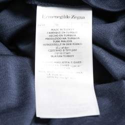 Pre Owned Ermenegildo Zegna Navy Blue Wool High Performance Crew Neck T-Shirt XL