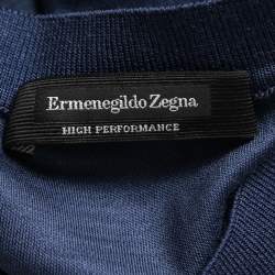Pre Owned Ermenegildo Zegna Navy Blue Wool High Performance Crew Neck T-Shirt XL