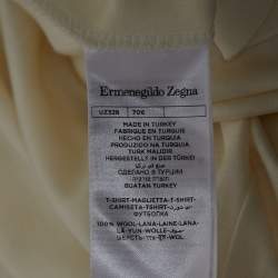 Pre Owned Ermenegildo Zegna Cream Wool Crew Neck Half Sleeve T-Shirt XL