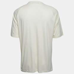 Pre Owned Ermenegildo Zegna Cream Wool Crew Neck Half Sleeve T-Shirt XL