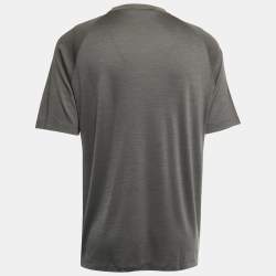 Ermenegildo Zegna Military Green Wool Crew Neck Half Sleeve T-Shirt L