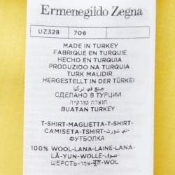 Ermenegildo Zegna Yellow Wool Crew Neck Half Sleeve T-Shirt L