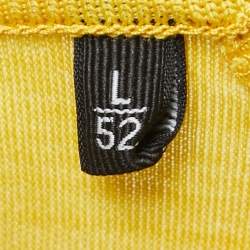 Ermenegildo Zegna Yellow Wool Crew Neck Half Sleeve T-Shirt L