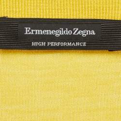 Ermenegildo Zegna Yellow Wool Crew Neck Half Sleeve T-Shirt L