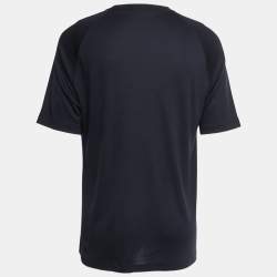 Pre Owned Ermenegildo Zegna Black Wool Crew Neck Half Sleeve T-Shirt L