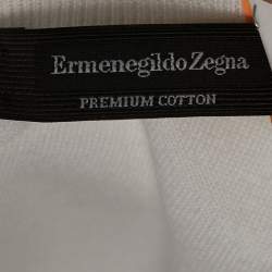 Pre Owned Ermenegildo Zegna Off White Cotton Crew Neck Sweater XL