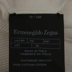 Pre Owned Ermenegildo Zegna Off White Cotton Crew Neck Sweater XL
