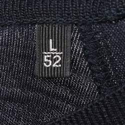 Pre Owned Ermenegildo Zegna Black Wool Crew Neck Half Sleeve T-Shirt L
