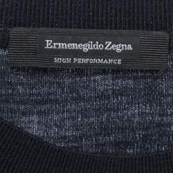Pre Owned Ermenegildo Zegna Black Wool Crew Neck Half Sleeve T-Shirt L