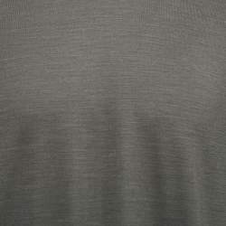 Ermenegildo Zegna Military Green Wool Crew Neck Half Sleeve T-Shirt XL