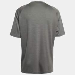 Ermenegildo Zegna Military Green Wool Crew Neck Half Sleeve T-Shirt XL