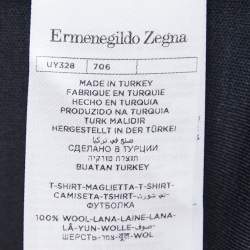 Pre Owned Ermenegildo Zegna Black Wool Crew Neck Half Sleeve T-Shirt XL