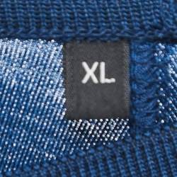 Pre Owned  Zegna Teal Blue Wool Crew Neck Half Sleeve T-Shirt XL