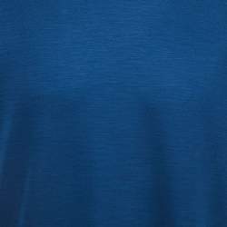 Pre Owned  Zegna Teal Blue Wool Crew Neck Half Sleeve T-Shirt XL