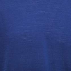 Ermenegildo Zegna Blue Wool Crew Neck Half Sleeve T-Shirt XL