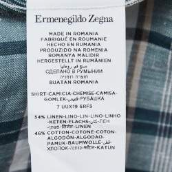 Pre Owned Ermenegildo Zegna Green Plaid Cotton Button Front Full Sleeve Shirt L