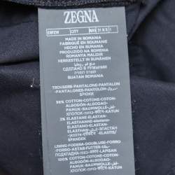 مملوكة مسبقًا Ermenegildo Zegna Navy Blue Cotton Slim Fit Pants S Waist 31"