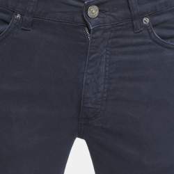 مملوكة مسبقًا Ermenegildo Zegna Navy Blue Cotton Slim Fit Pants S Waist 31"