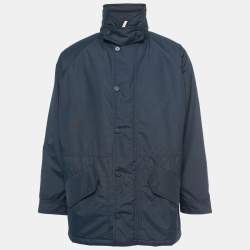 Pre Owned Ermenegildo Zegna Vintage Navy Blue Zip Front Regata Puffer Jacket M